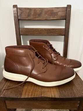 Cole Haan Men's Grand Tour Brown Leather Chukka Boots Size 10